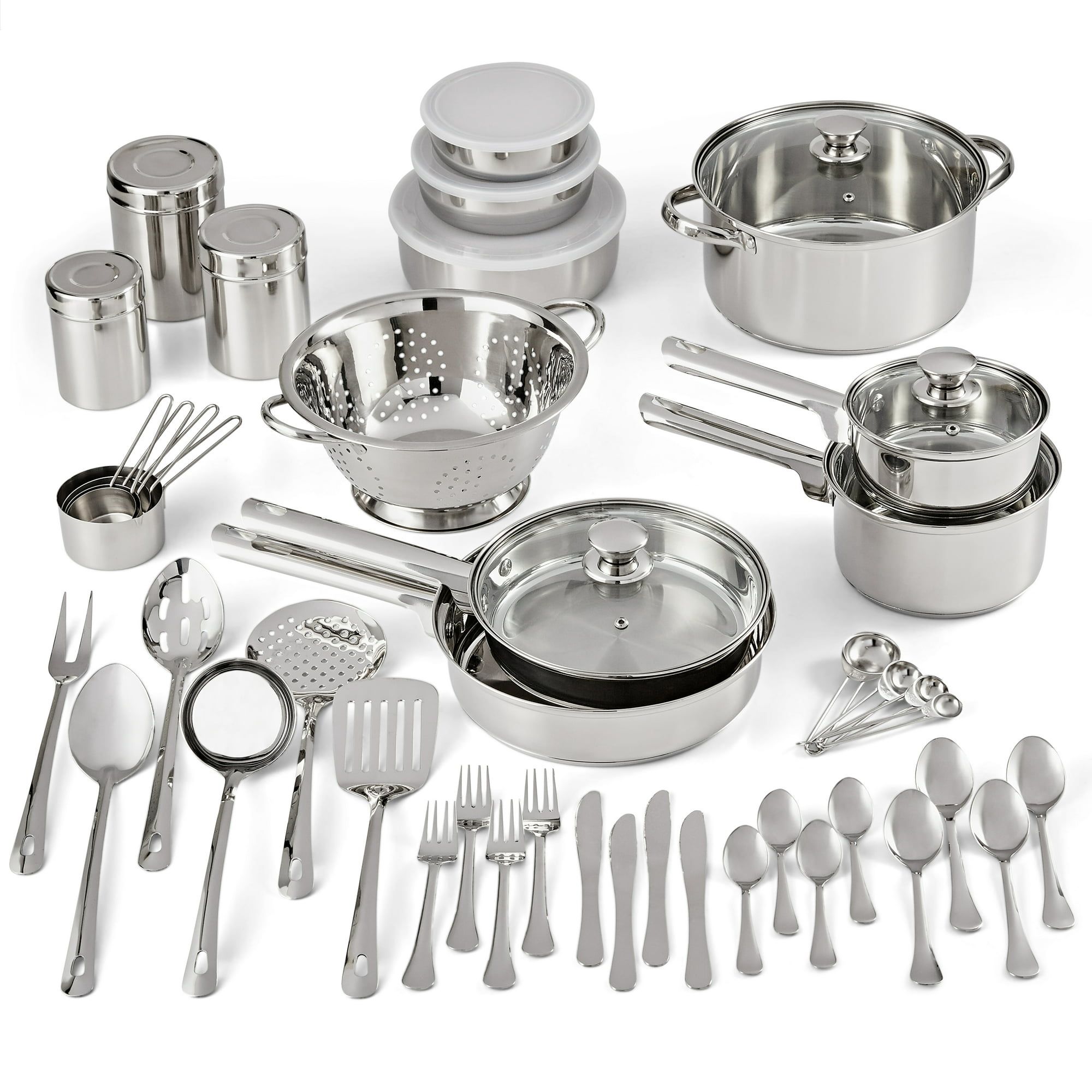 Stainless Steel Cookware and Kitchen Combo Set Stainless Steel Cookware and Kitchen Combo Set